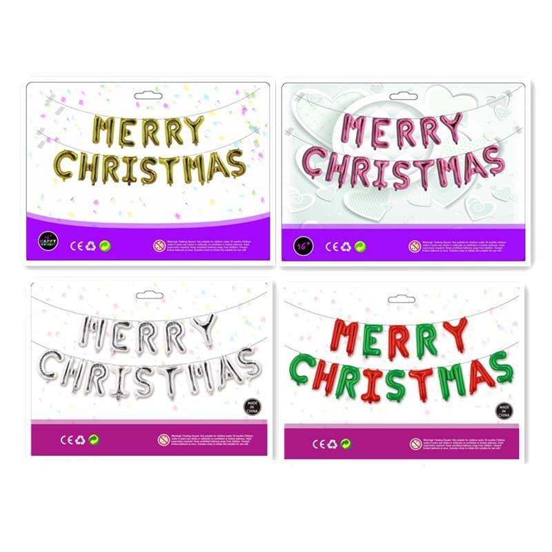 16-inch Merry Christmas Set Aluminum Foil Balloons Christmas Halloween Party Decoration Atmosphere Balloons