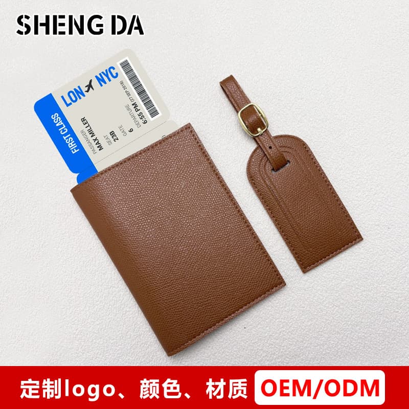 Best-selling PU Leather Passport Holder and Luggage Tag Set, Travel Passport Organizer, Ticket Holder, Document Pouch, In-Stock Wholesale