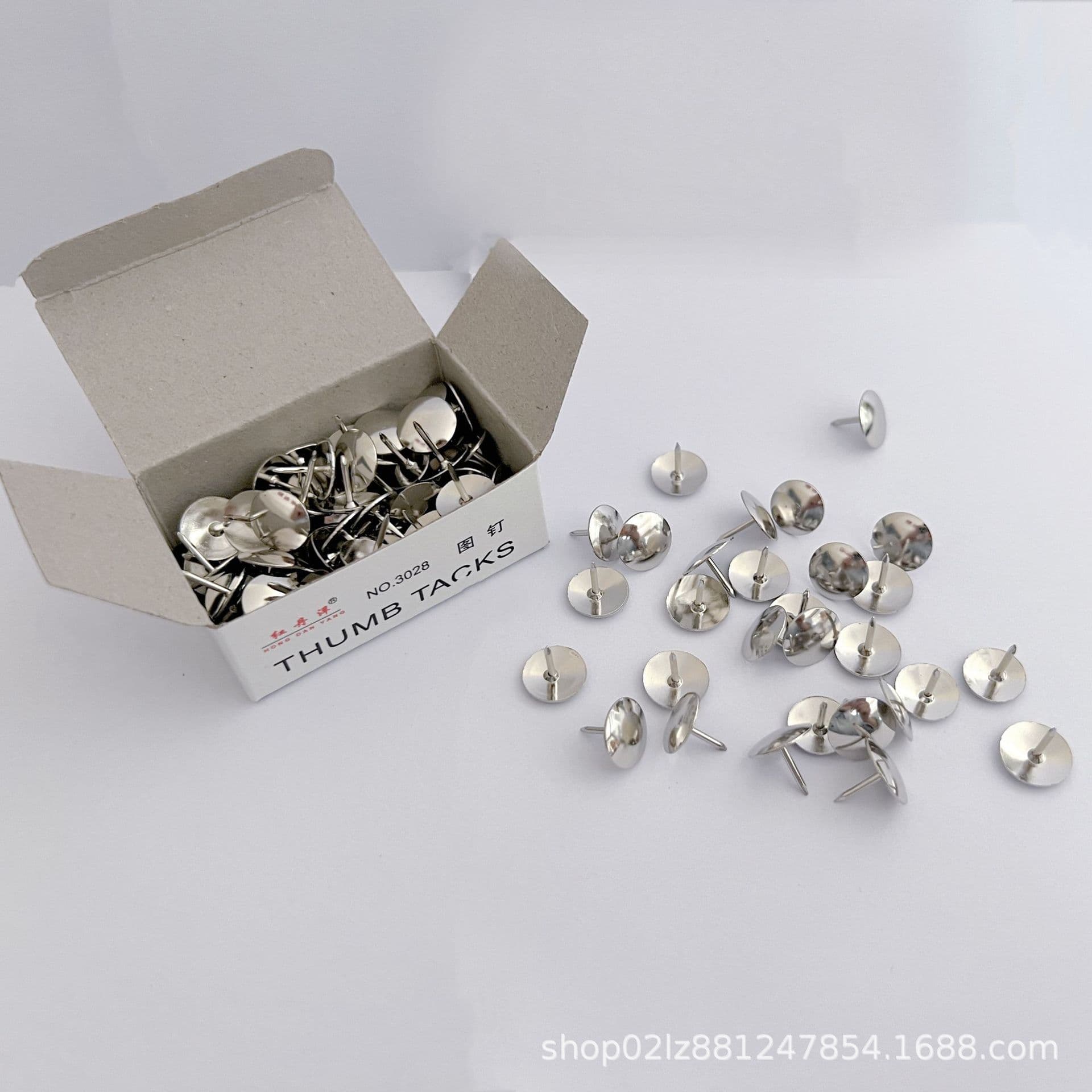 Red Dan Yang metal foam nails, strong thumbtacks in boxes, push pins for cement walls and wood, colored thumbtacks