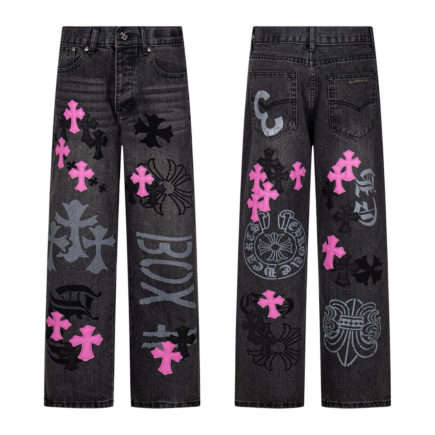 High Quality C·H Jeans Purple Matty Boy Sex Rivet Style Work Jeans