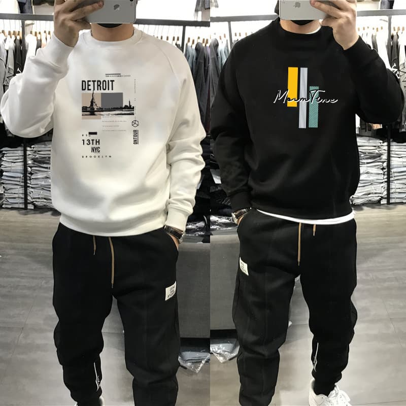 Fall/Winter Men's Hoodie American Style 420g Loose Fit Crewneck Cross-border Streetwear Brand Custom Logo