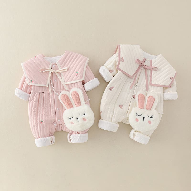 Internet celebrity baby autumn and winter clothes, cute thin cotton baby girl, super cute vertical striped jumpsuit, princess haha, fashionable romper