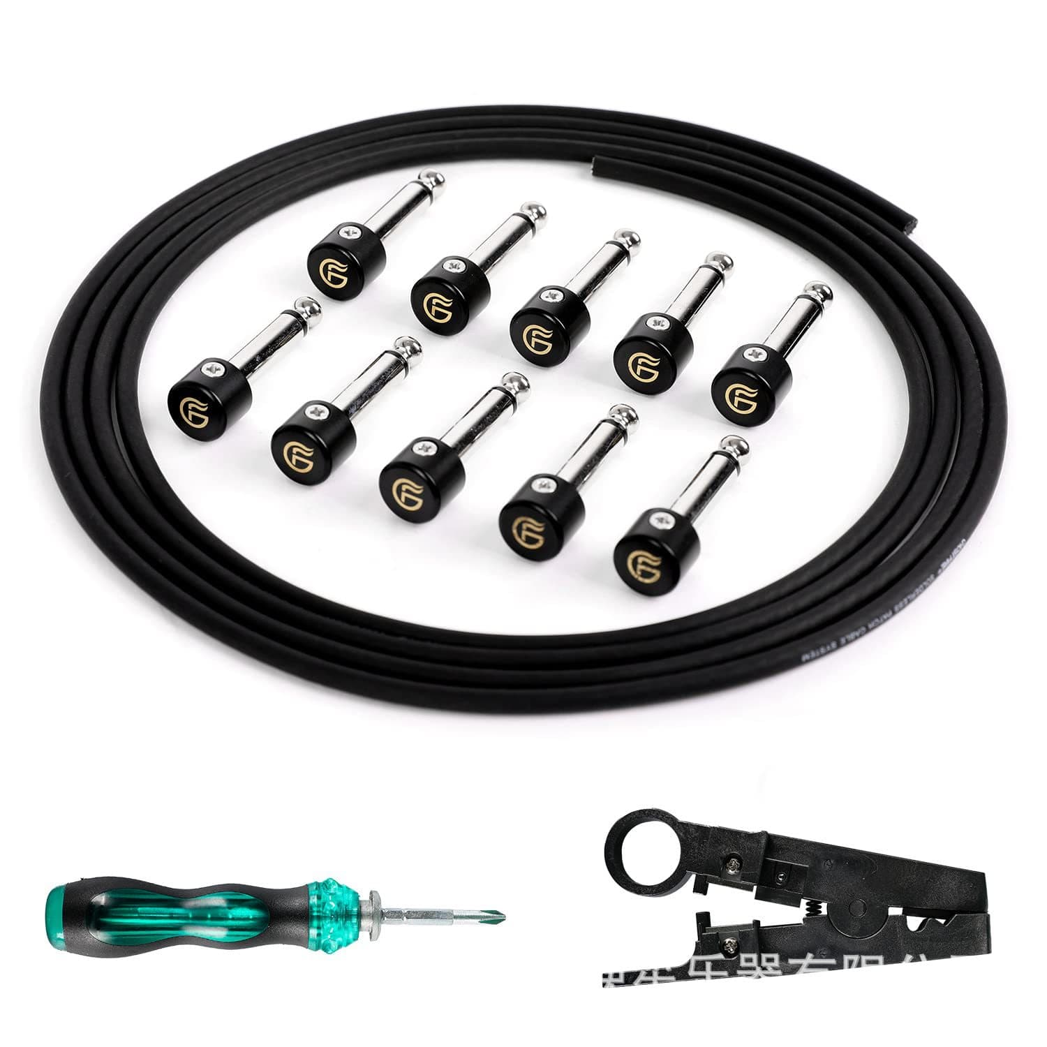 Fever-grade solder-free single-block effector cable connection cable guitar bass universal elbow set free wiring