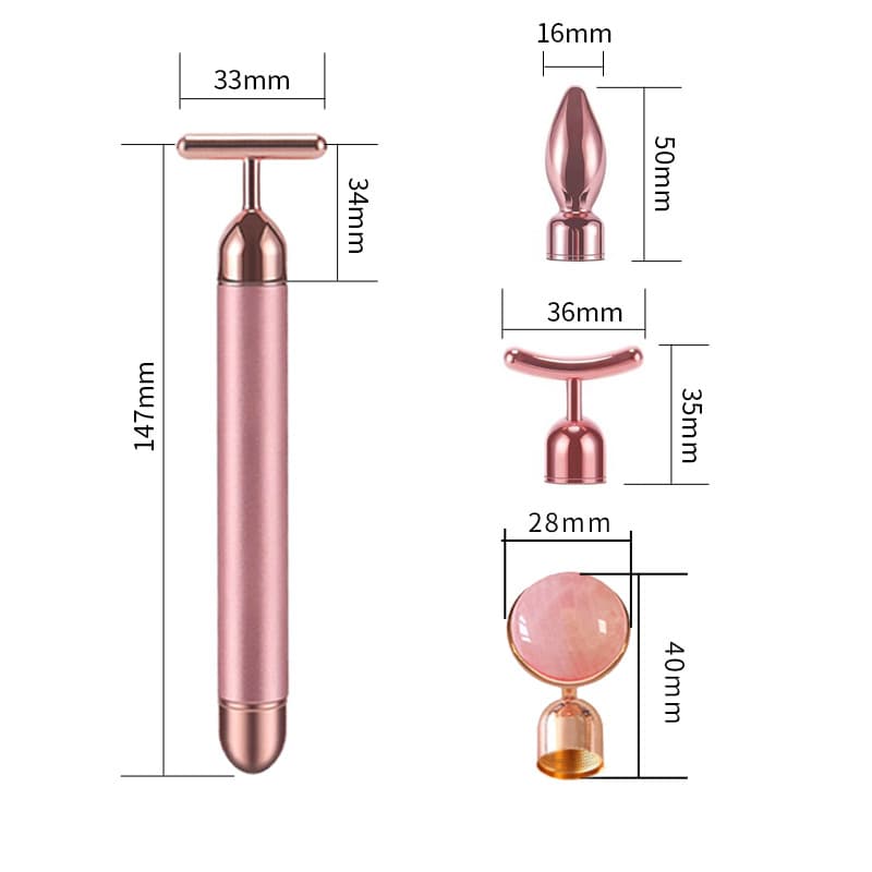 Factory Direct 4-in-1 Electric Facial Slimming Beauty Stick Face Massager Jade Gold Massage Bar