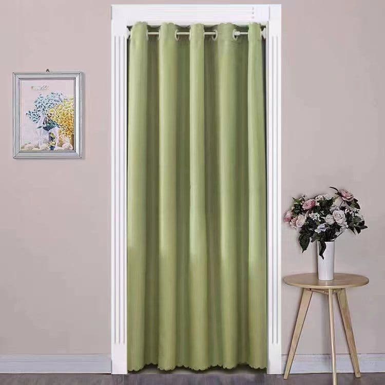 Home Windproof Door Curtain No-Drill Curtain Air Conditioning Partition Curtain Bedroom Kitchen Bathroom Blackout Curtain Indoor Privacy