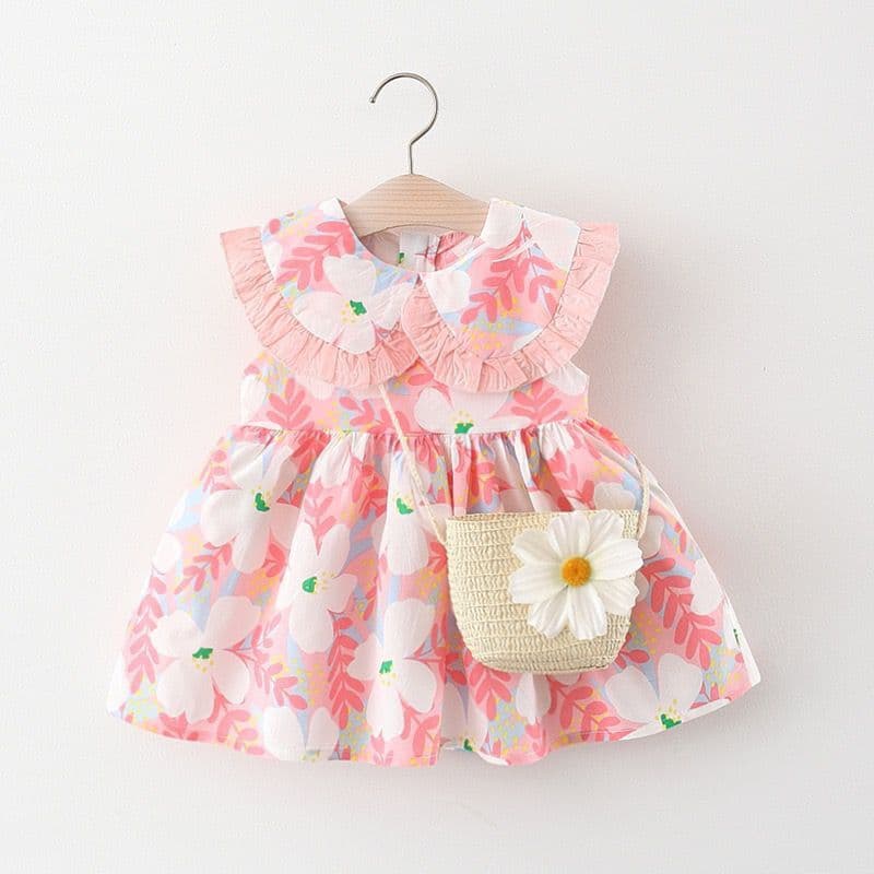 Children's 2022 Fashionable Cute Dress, Sleeveless Printed Dress for Baby Girls, Summer Girls Dress, Drop Shipping 1071