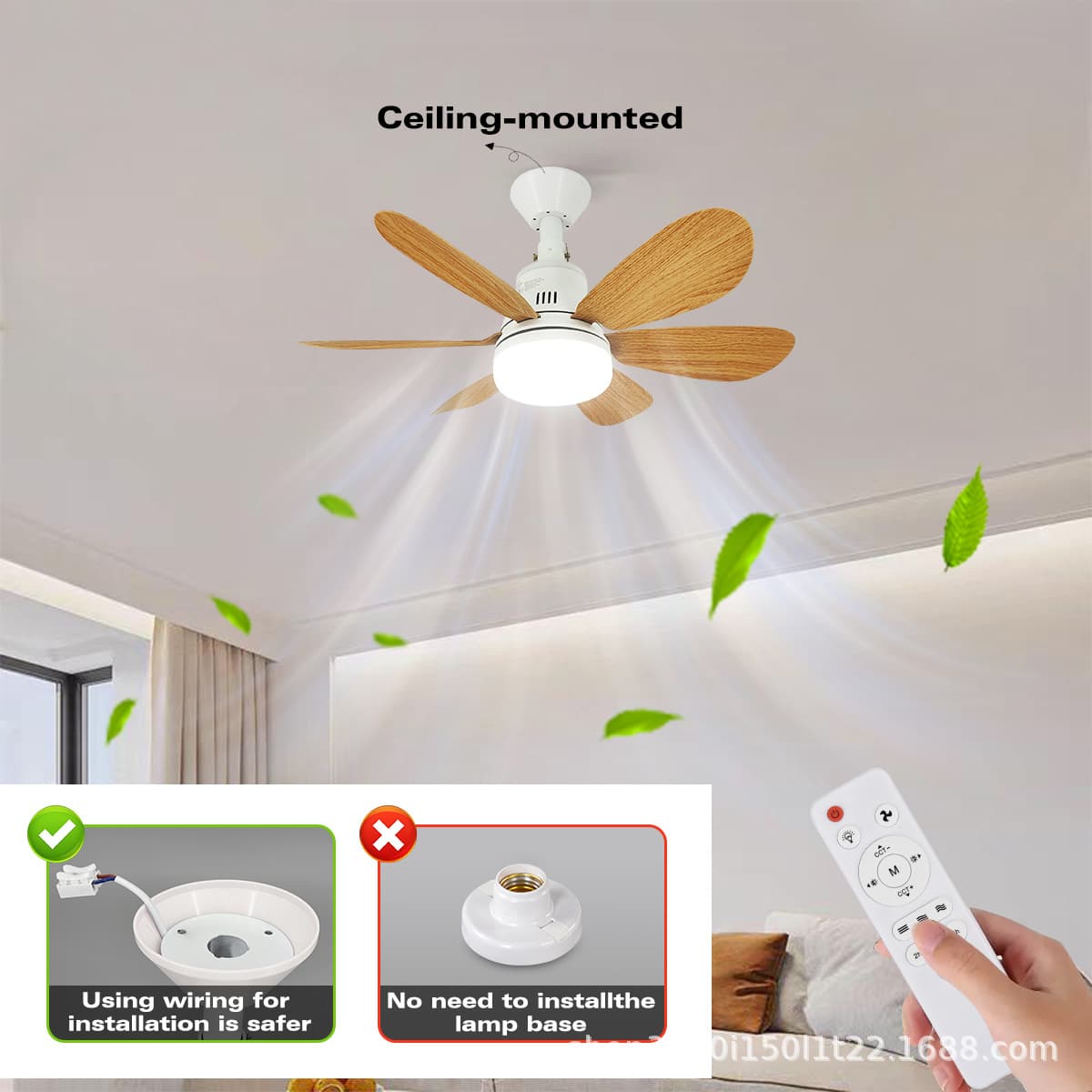 Fan light ceiling fan light E27 fan light bedroom fan light living room fan light restaurant fan light home mute
