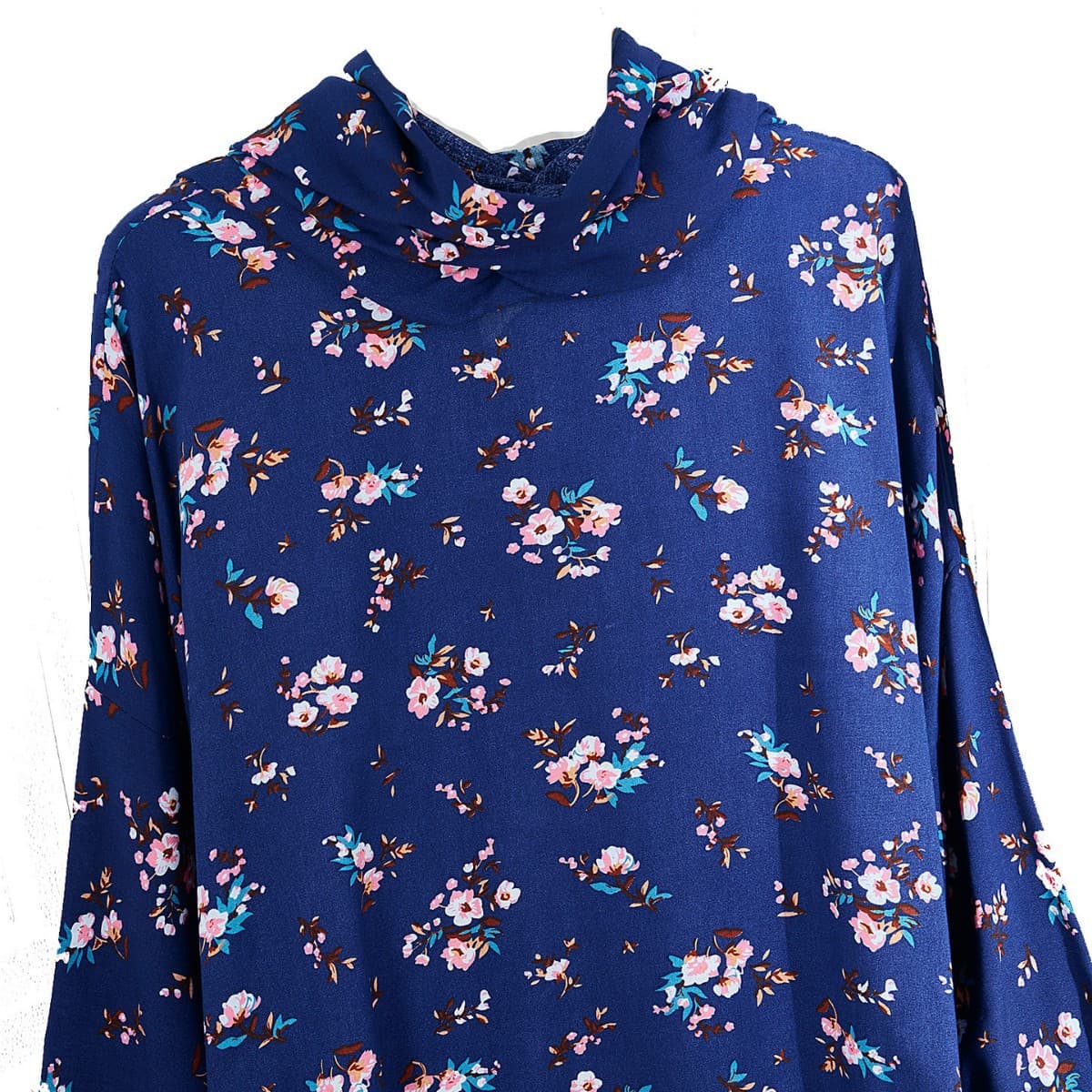 Plus-Size Women's Clothing, Traditional Robe with Integrated Scarf, Prayer Robe, Fashionable Printed Dress