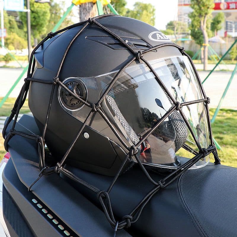 Bicycle Rear Rack Net, Luggage Cover, Elastic Bungee Cargo Net, Motorcycle Net Bag, Helmet Net