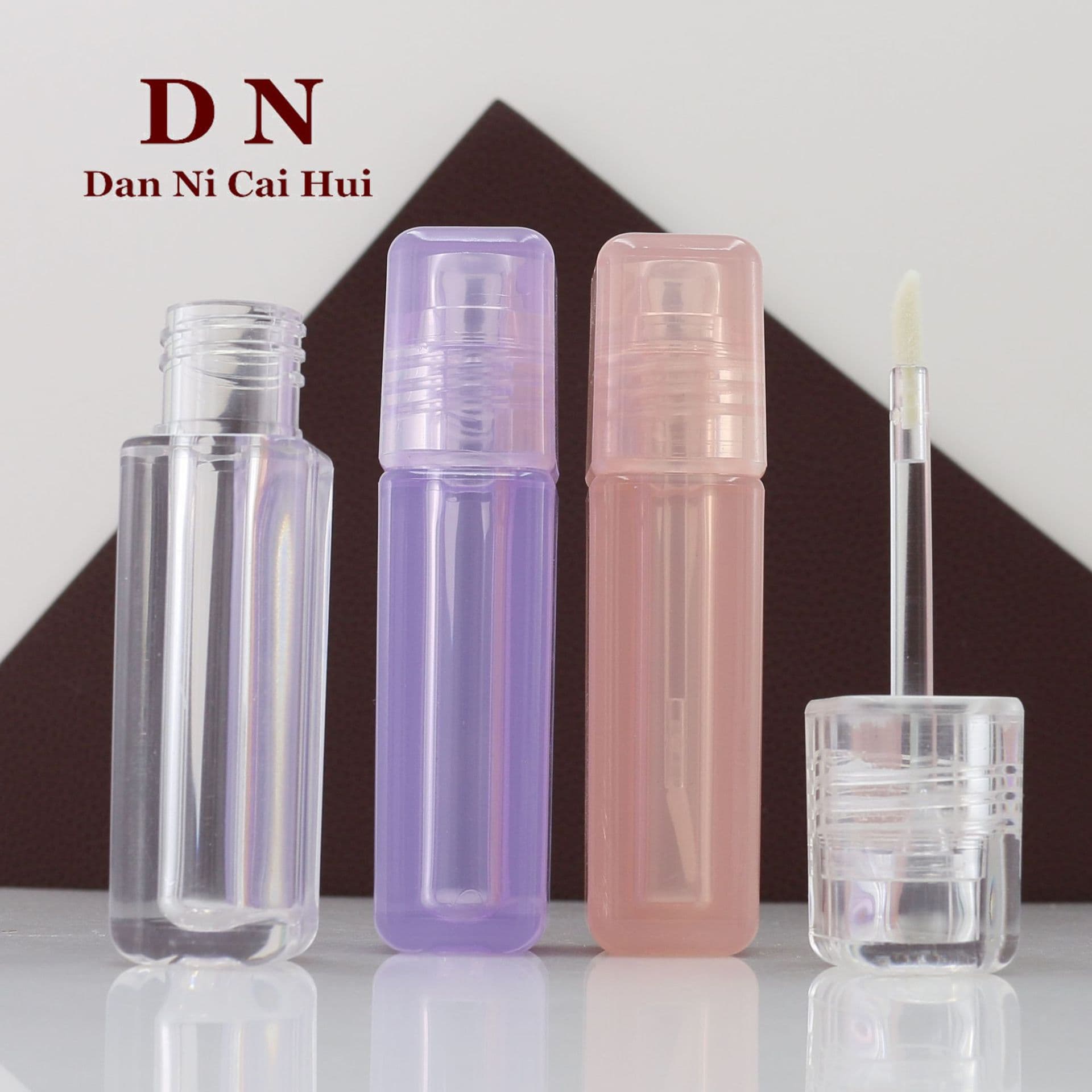 Factory Wholesale In Stock 5ml Lip Gloss, Lip Lacquer Tube Empty Containers, Lip Oil Bottle Square with Custom Logo Printing