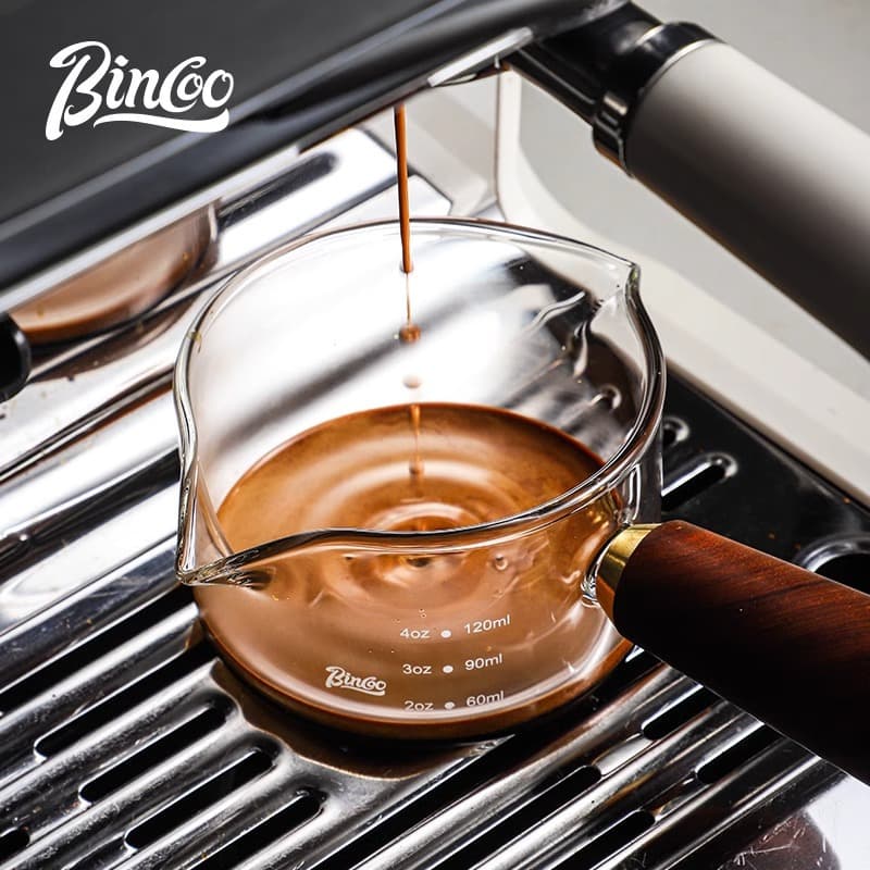 Bincoo Espresso Extractor Glass with Graduated Markings, Coffee Serving Cup (Ounce/Measuring Cup)