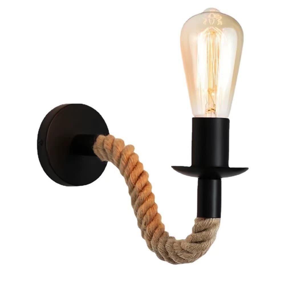 American hemp rope wall lamp retro industrial style creative country restaurant coffee shop bar aisle wall lamp decorative lamp
