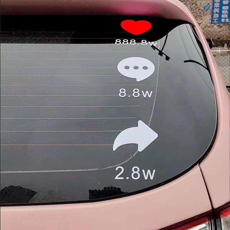 Creative car stickers Douyin little red heart internet celebrity stickers car rear windshield fun funny decorative stickers car body stickers