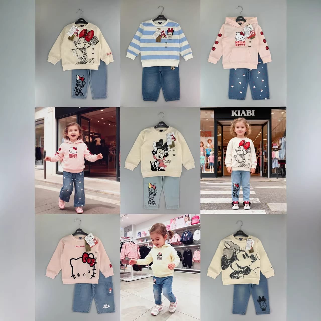 2026 New Girls' Hoodie Set Spring/Fall Korean Style Hello Kitty Cartoon Print Mid-Child Trendy