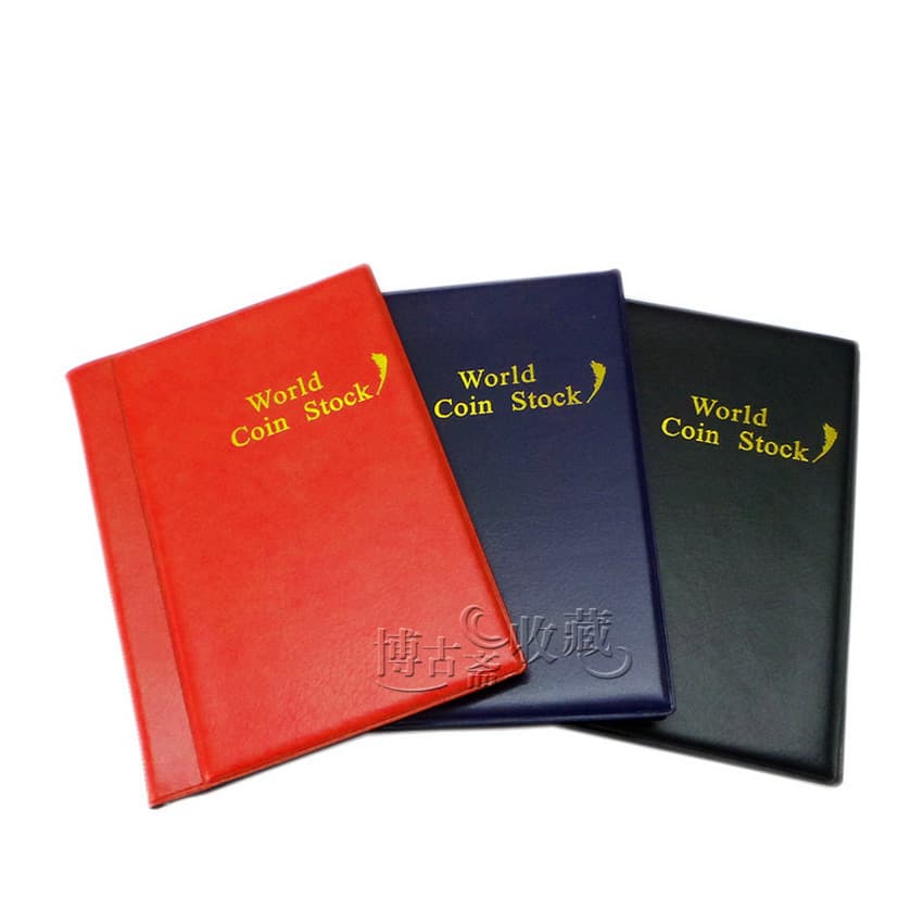 English Version 120-coin Hardcover Commemorative Coin Collection Album Straight-insertion Medium-grid Coin Holder