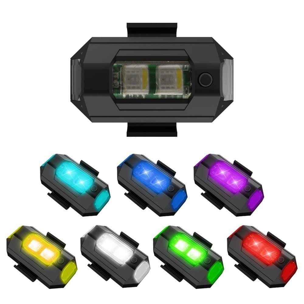 Cross-border Hot Selling Truck Car Motorcycle Strobe Light 7-Color RGB Warning Light Navigation Flashing Tail Light Aircraft Light