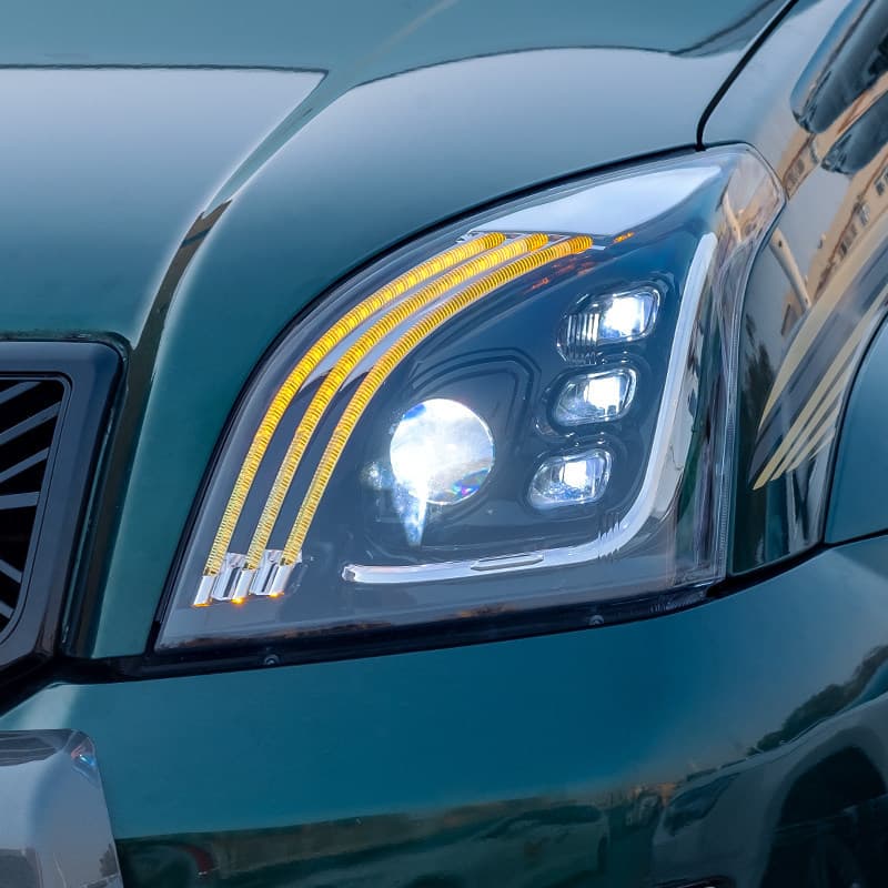 LED Lens Headlight Assembly for 2003-2009 Toyota Prado Land Cruiser Prado with Daytime Running Light