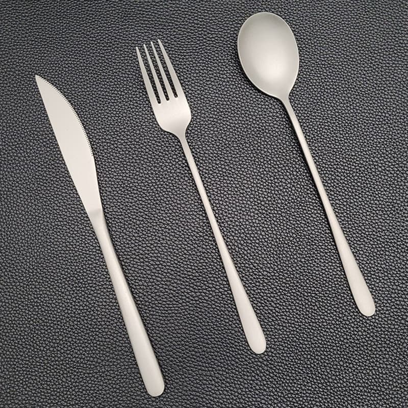 Titanium purified stainless steel Korean-style Western food knife, fork and spoon high-end Western restaurant hotel restaurant universal tableware three-piece set