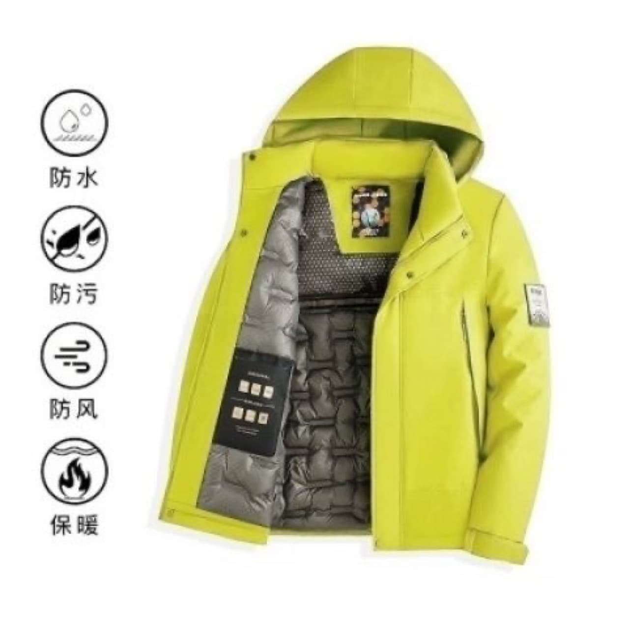 Winter new middle-aged youth unisex windbreaker men's wool mountaineering jacket hooded graphene cotton coat
