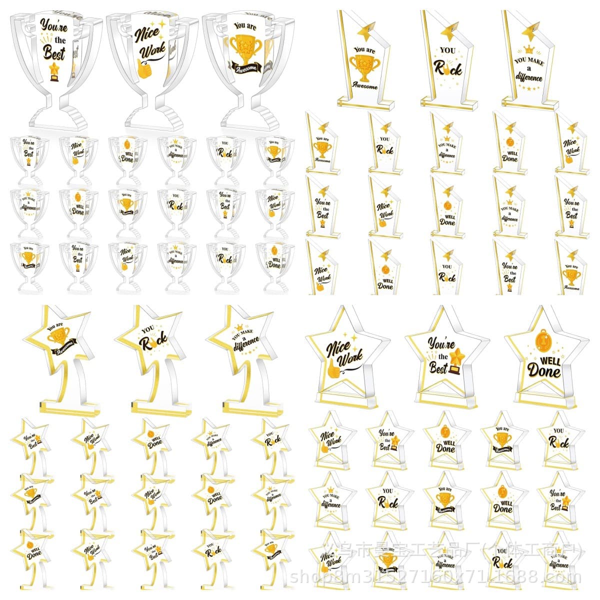 18 Pieces Thank You Acrylic Trophies Bulk Thank You Gifts Mini Plaques Thank You Students Classroom Favor Decorations