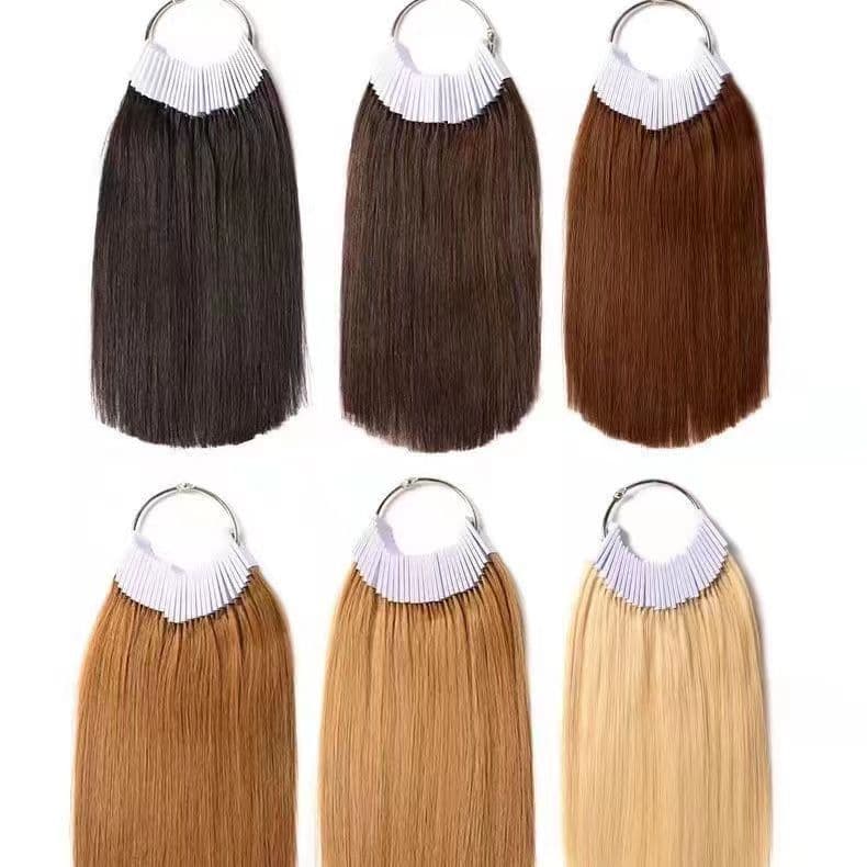 New Clip-In Hair Extensions for Hairdressing Training, Real Human Hair Strands for Color Swatch Testing