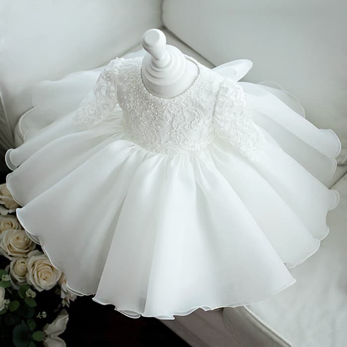 Children's Princess Dress Fashionable Elegant Girl Baby Flower Girl Toddler Birthday Evening Gown White