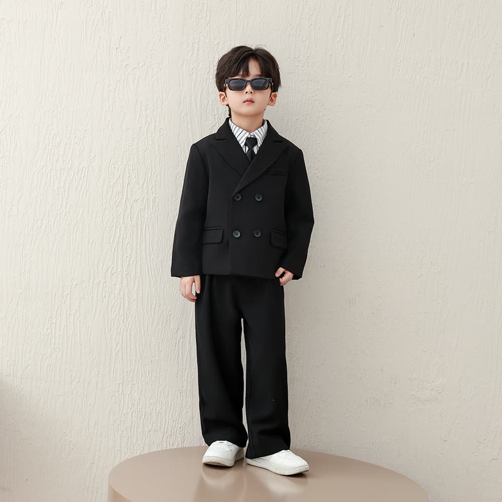 Boys' Spring and Fall 2025 Stylish Blazer Suit Jacket for Flower Boy, Birthday Party, Hosting, Piano Performance, Student