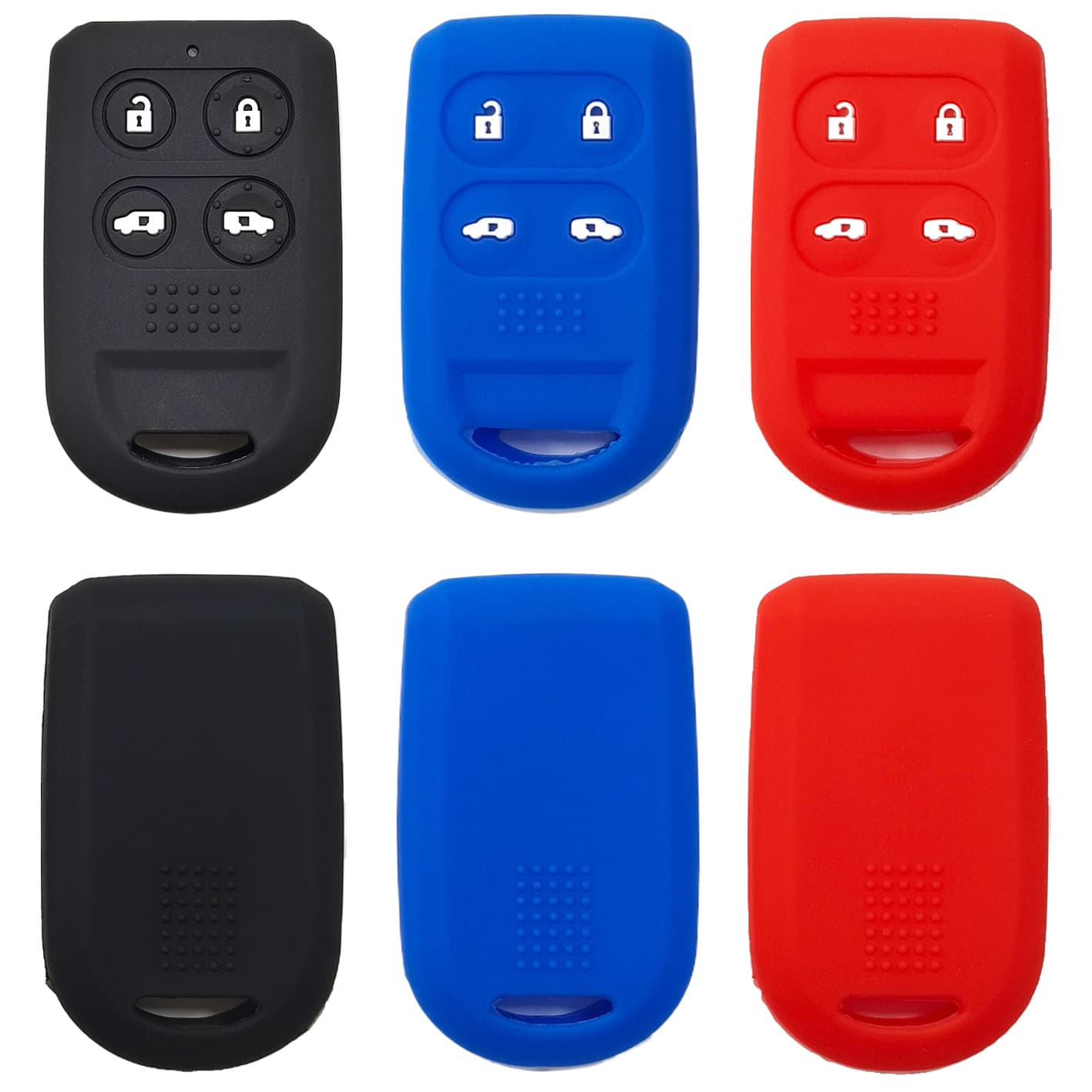 Silicone Key Case Cover for Honda Odyssey 2005-2010 Remote 4-Button Car Key Hollow Out