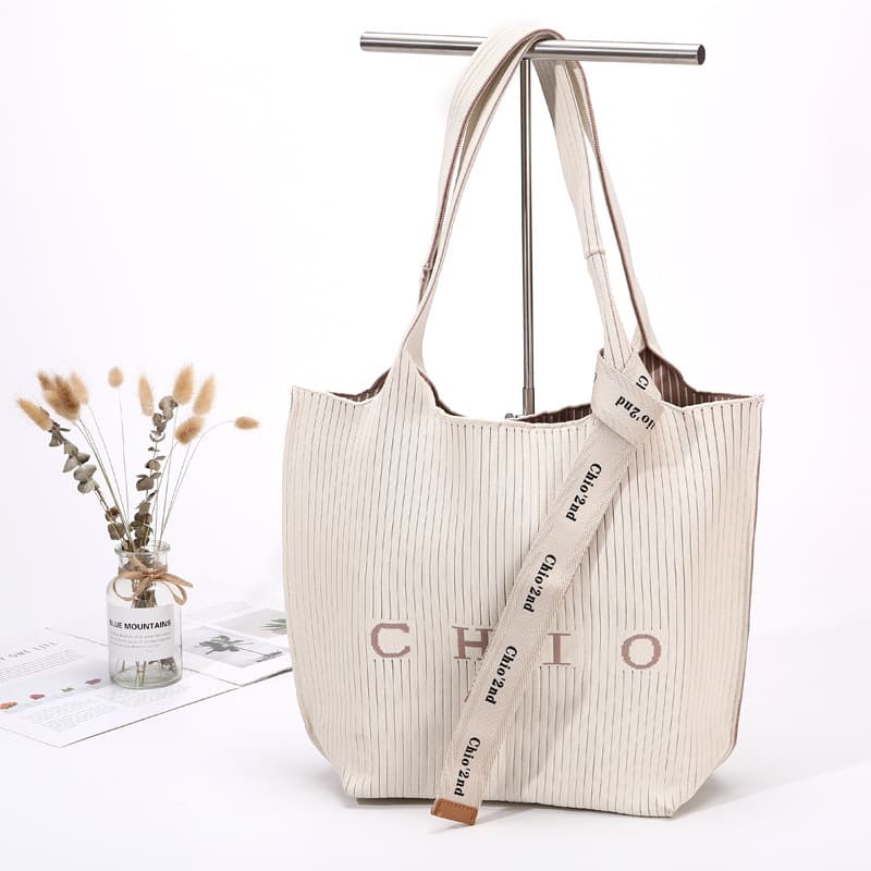 Spring and Summer New Flyknit Design Louver Groove Tote Bag Shoulder Commuter Bag Women Large Capacity Simple Tote Bag