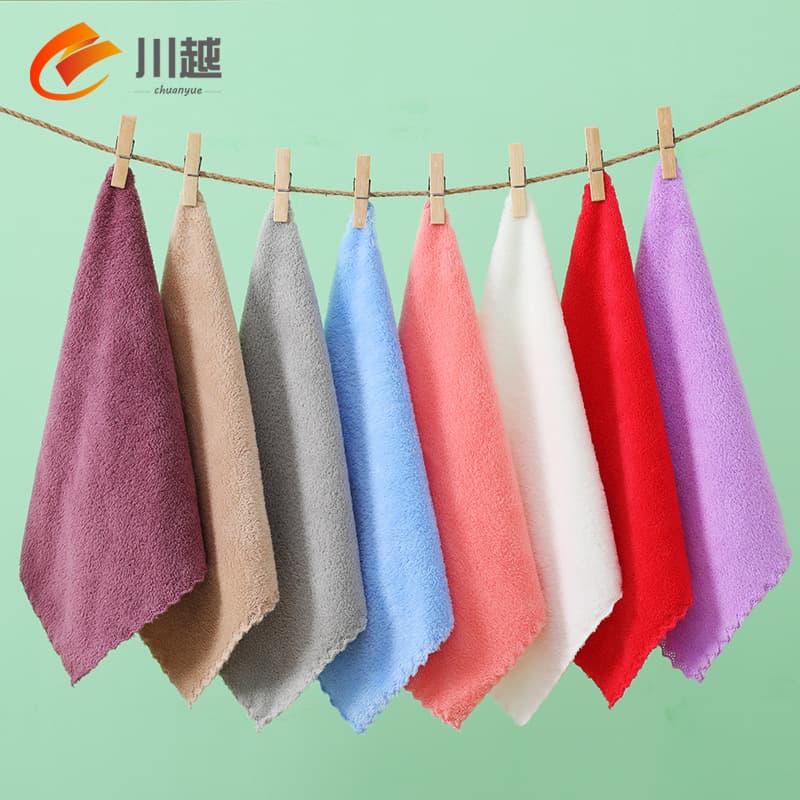 Coral Fleece Square Towel Wholesale Kindergarten Face Towel Soft Absorbent Home Kitchen Cleaning Cloth Hand Towel