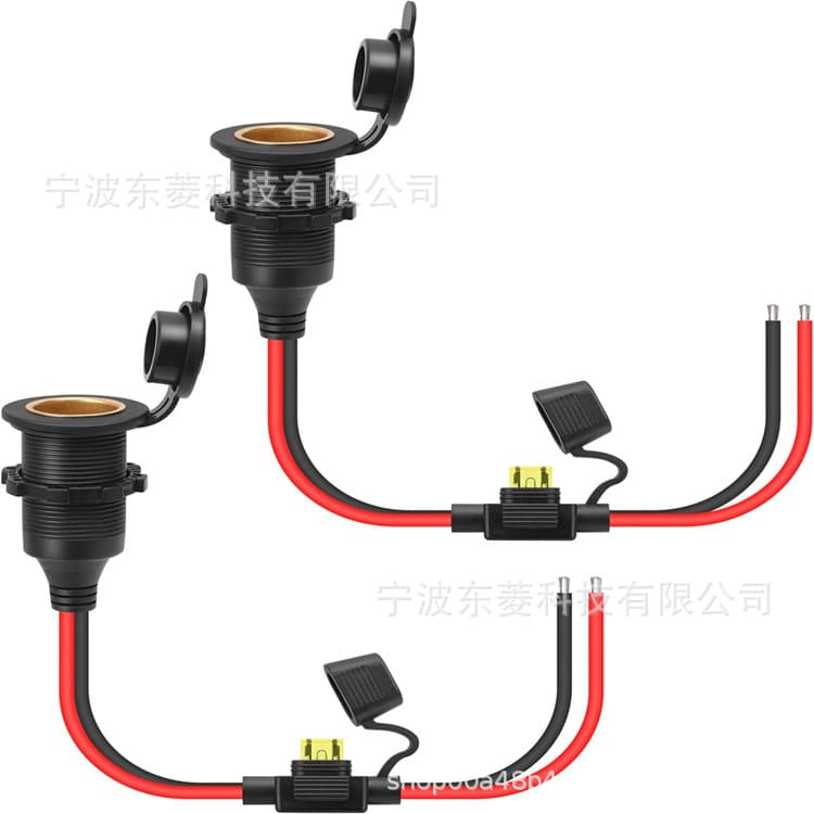 Vehicle Pure Copper Threaded Cigarette Lighter Socket Wire Spiral Cigarette Lighter Socket Extension Cord Cigarette Lighter Plug Wire