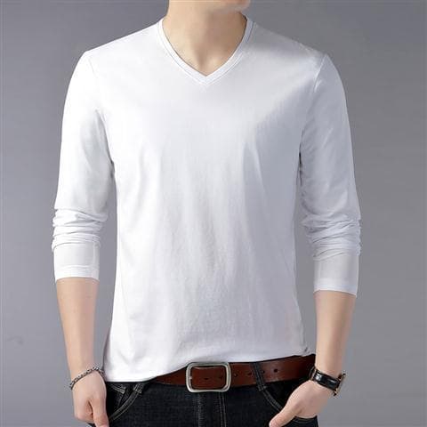 Men's Long Sleeve T-Shirt Summer Thin Top Cool Breathable V-Neck Quick Dry Casual Sweatshirt Wholesale
