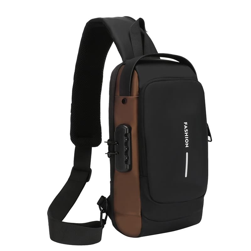 Men's Motorcycle Bag Password Anti-Theft Chest Bag Shoulder Bag Sports Waist Bag Casual Multi-Function Crossbody Bag