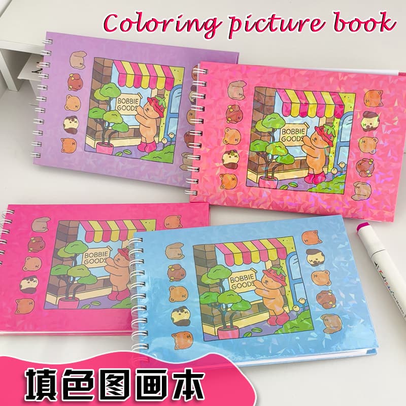 Cross-Border Children's Graffiti Coloring Book, Early Education Puzzle Coloring Book, Hand-Drawn Sketch Portable Drawing Pad, In Stock