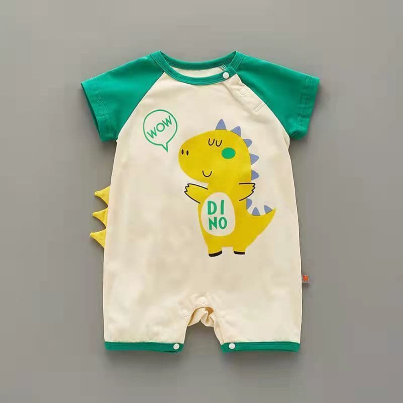 New Cotton Class A Baby Romper Summer Cartoon Dinosaur Newborn Baby Boy Girl Jumpsuit