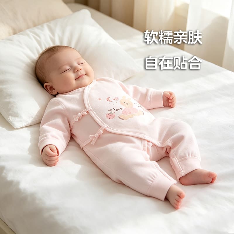 Class A pure cotton newborn butterfly clothing, spring and autumn baby long-sleeved jumpsuit, soft and breathable newborn baby clothing