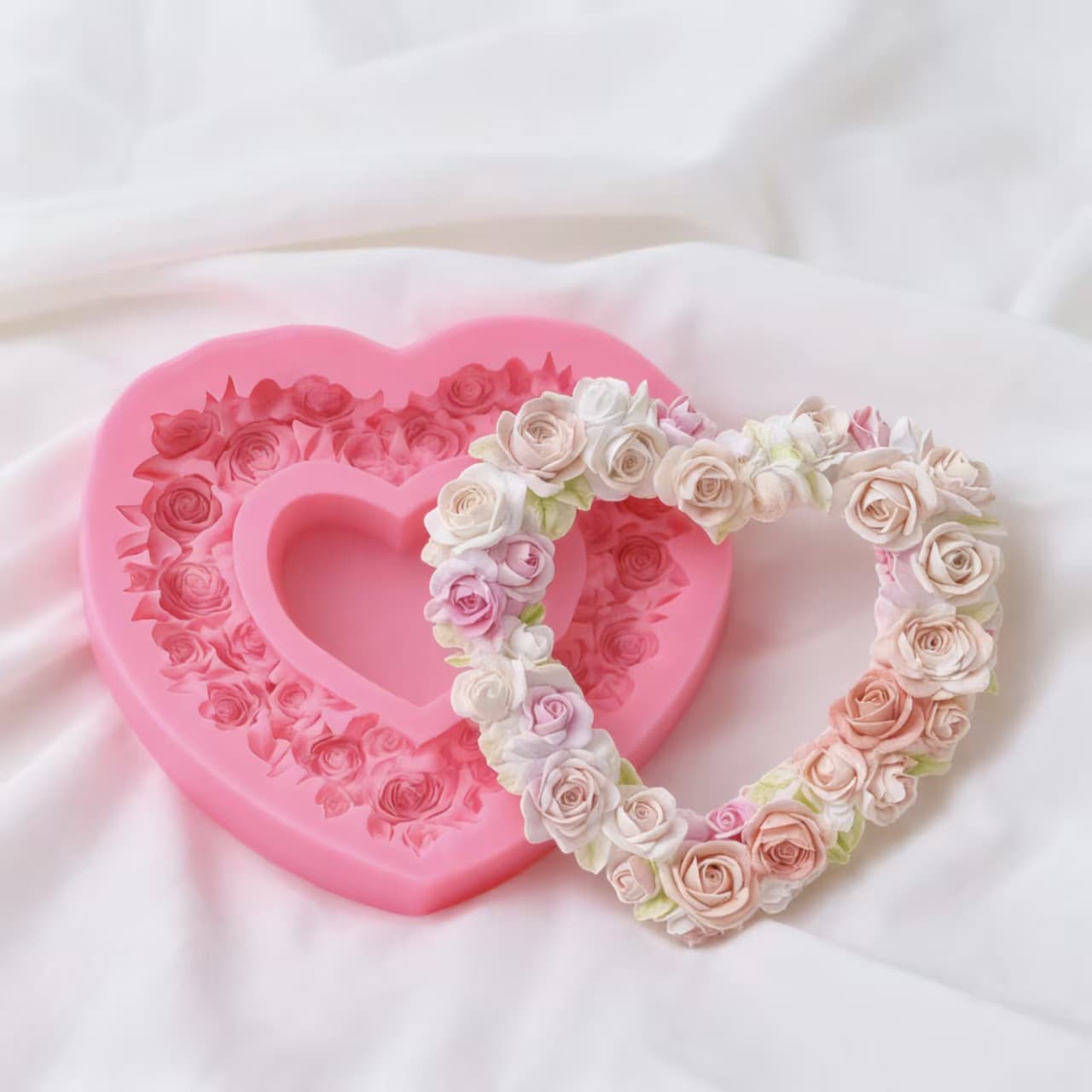 Heart-Shaped Garland Silicone Mold Handmade Fondant Cake Mold Fondant Tools Decoration Tools