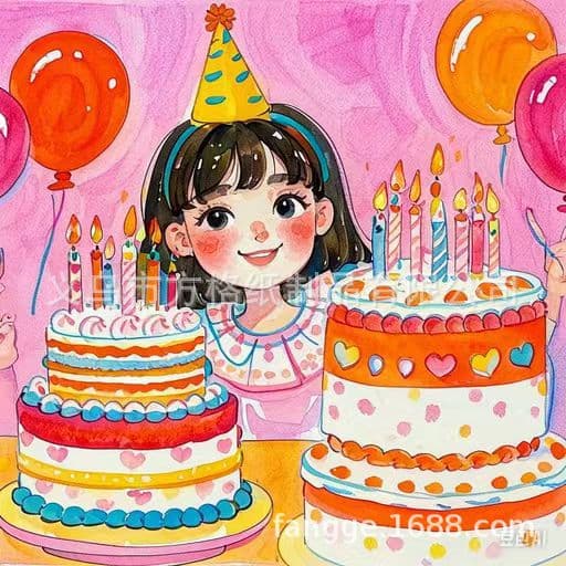 Cross-border hot selling cartoon birthday cake glutinous rice paper cake stickers children's party birthday cake wafer paper printing stickers
