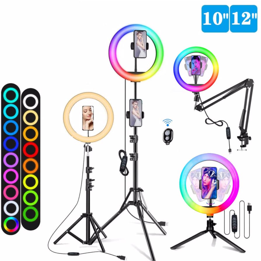 10/12 inch RGB Video Live Streaming Ring Light Beauty Ring Photography Light Flash Light In Stock