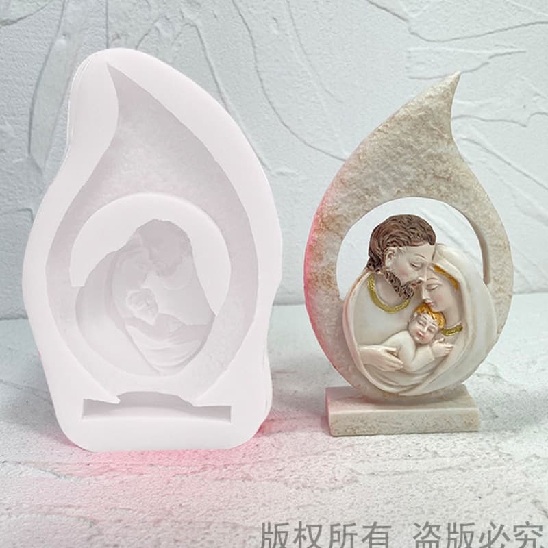 European Style Figure Aroma Plaster Silicone Mold DIY Portrait Family Resin Epoxy Ornament Diffuser Stone Mold