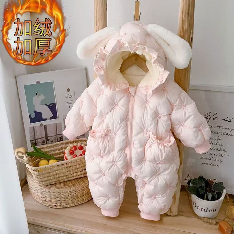 New Baby Romper Super Cute Winter Thickened Cotton Bodysuit for 100 Days Outwear Winter Clothing