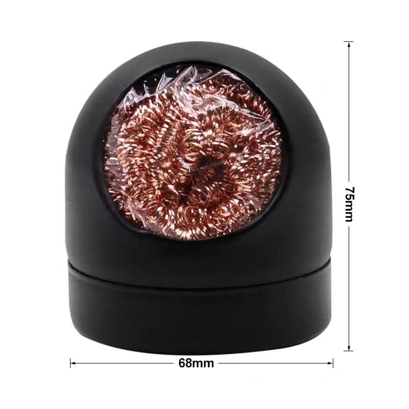 Soldering Iron Tip Cleaner, Desoldering Ball Holder, Quick Desoldering Copper Wire Ball, Waterless Cleaning for Soldering Iron Tip