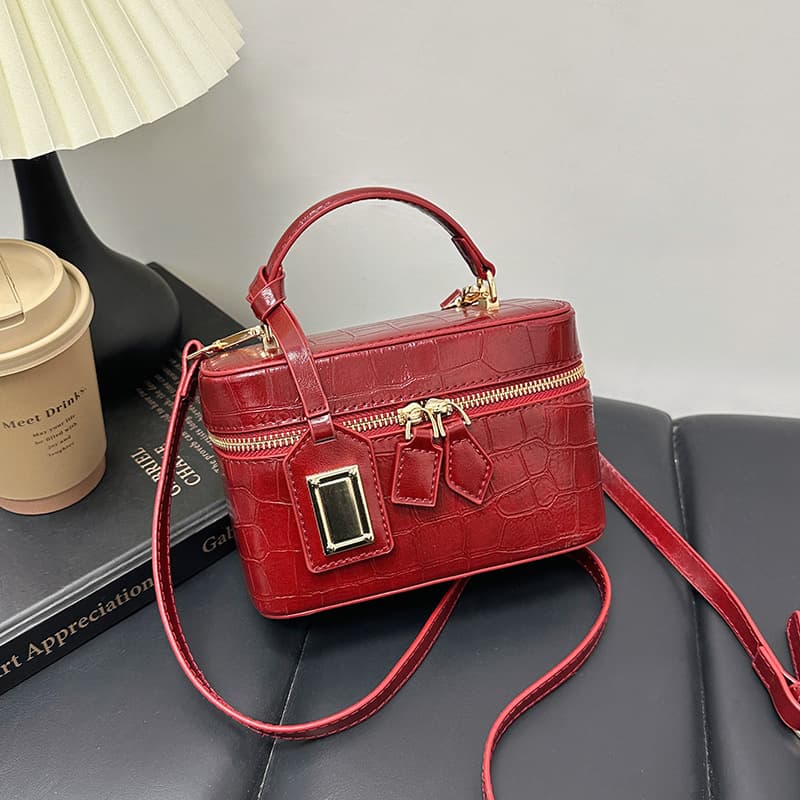 Handheld Square Bag Shoulder Crossbody Small Square Bag Women 2026 New Ladies Stone Texture Small Square Bag Fashion