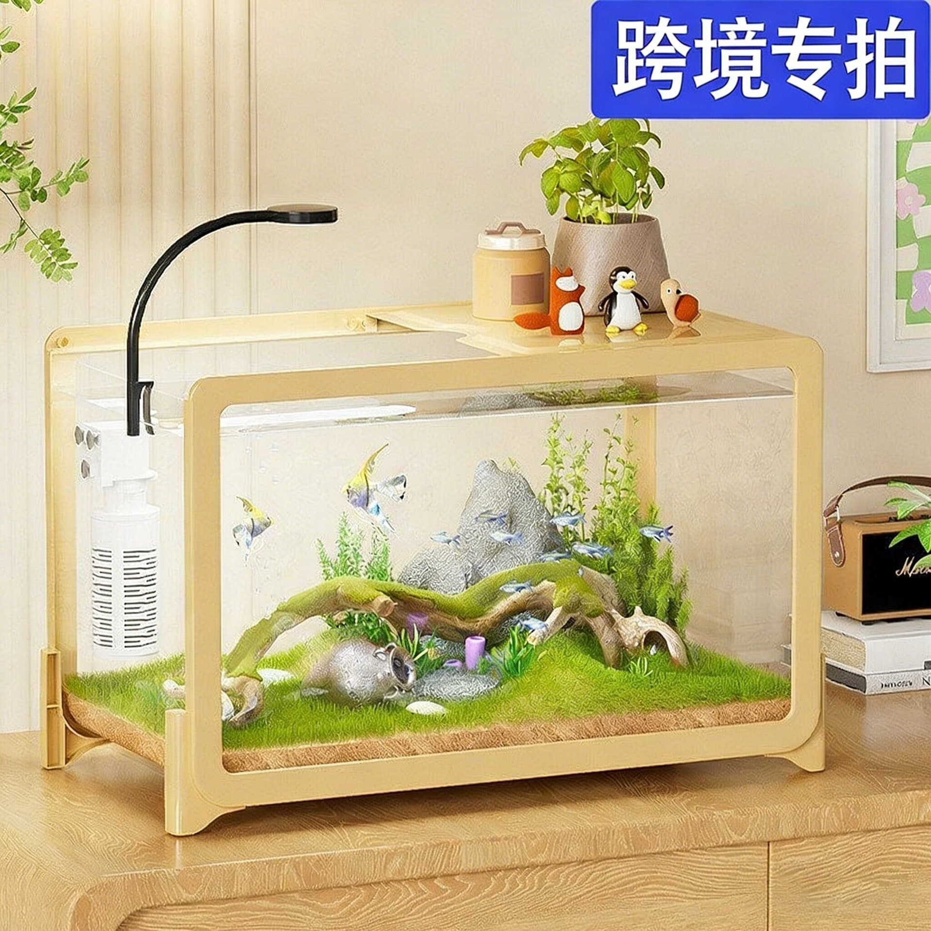 Creative Small Fish Tank Scenery for Desktop Aquarium