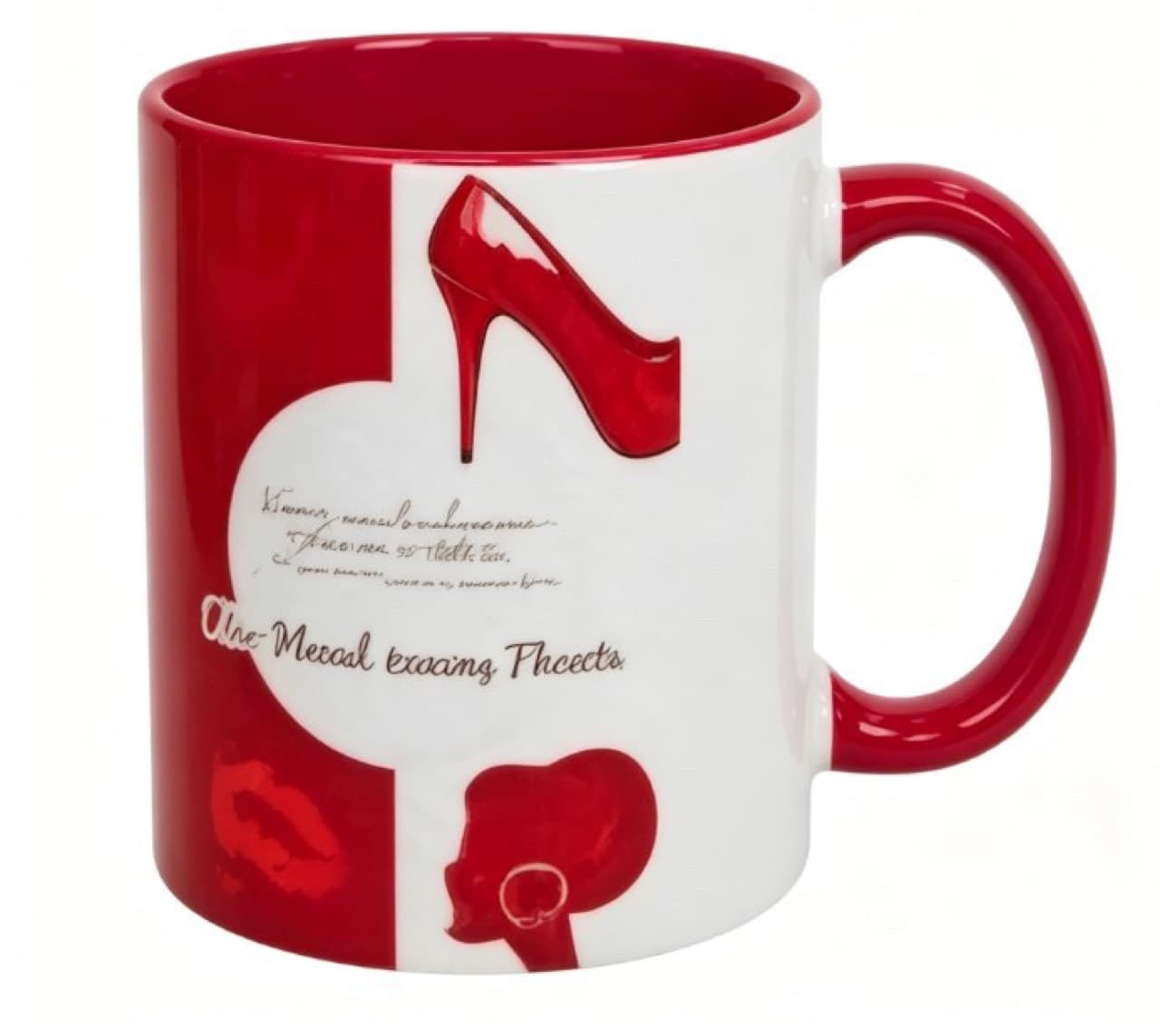 Glazed Ceramic Mug Red Coffee Cup with Printed Logo Export Quality Advertising Mug