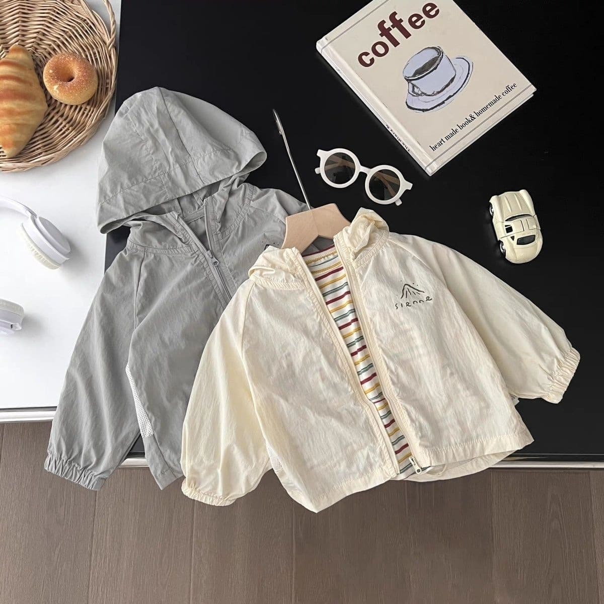 Kids Summer Sun Protection Jacket Baby Lightweight Breathable Cardigan Toddler Korean Style Hooded Coat Air Conditioning Wear Skin Jacket