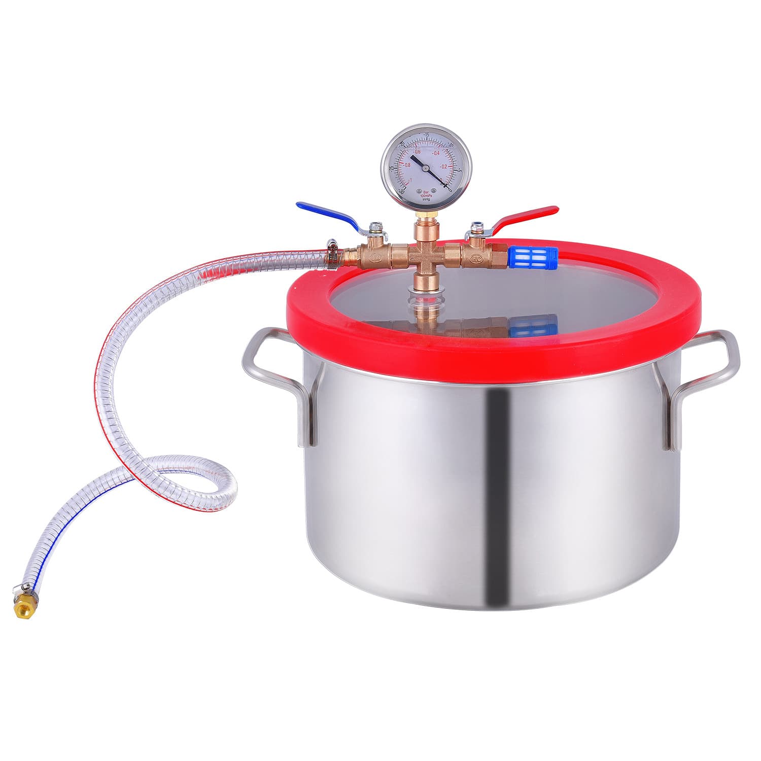 Vacuum Defoaming Barrel, Stainless Steel Drying Box, Small Negative Pressure Tank, Resin AB Glue, Silicone, Epoxy Resin Degassing Barrel