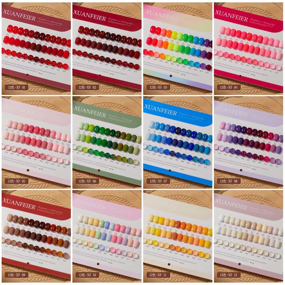 12 Color Nail Polish Gel Set Full Set Solid Color Red Pink Solid Color Purple Nail Polish Gel 2025 New