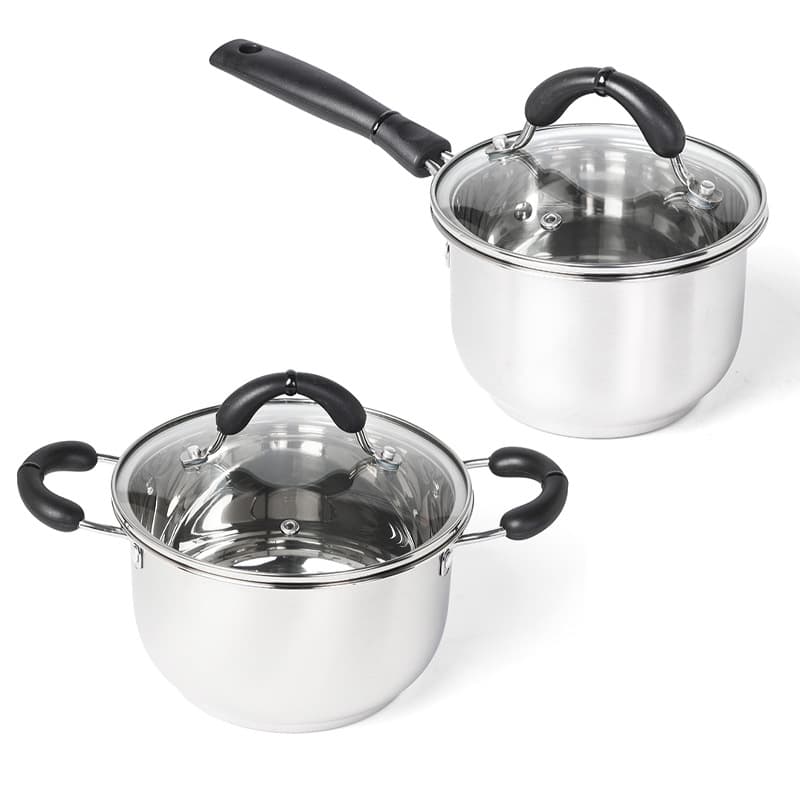 Extra thick non-magnetic stainless steel soup pot, food supplement pot, double bottom single handle milk pot, noodle pot, gift pot, commercial wholesale thick bottom