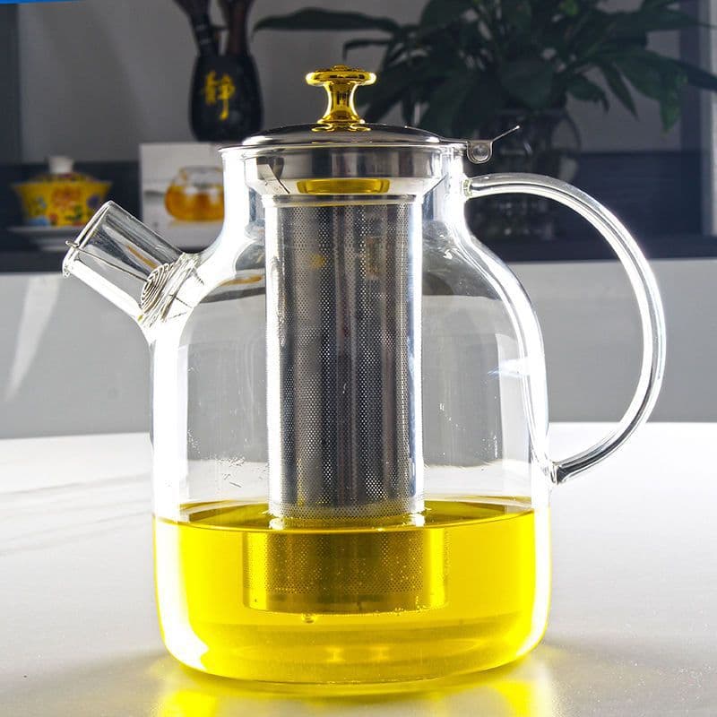 Thickened Heat-Resistant Glass Teapot with 304 Stainless Steel Infuser, High Borosilicate Floral Tea Brewer